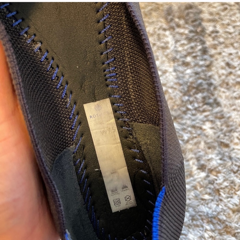 Rothys Blue Black Pointed Toe Points Flats Shoes - image 5